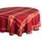 Contemporary Home Living Wide Check and Damask Round Cotton Tablecloth - 70" - Red and Orange